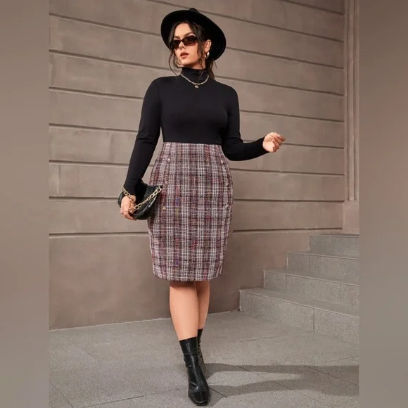 ❤️ FREE with any purchase 🙏🏽 SHEIN 💖⚜️ Tweed High Waist Pencil Skirt - Picture 4 of 17
